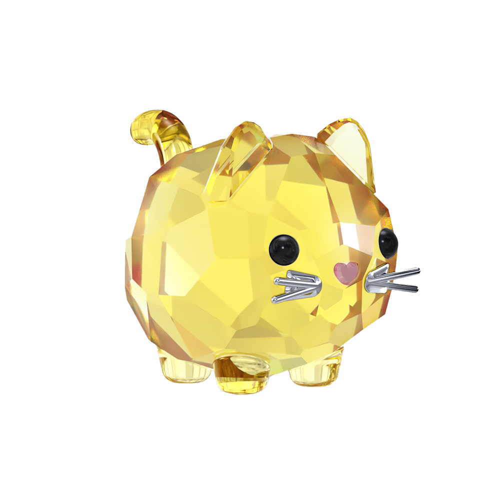 Oggettistica Swarovski Chubby Cats Gatto Giallo