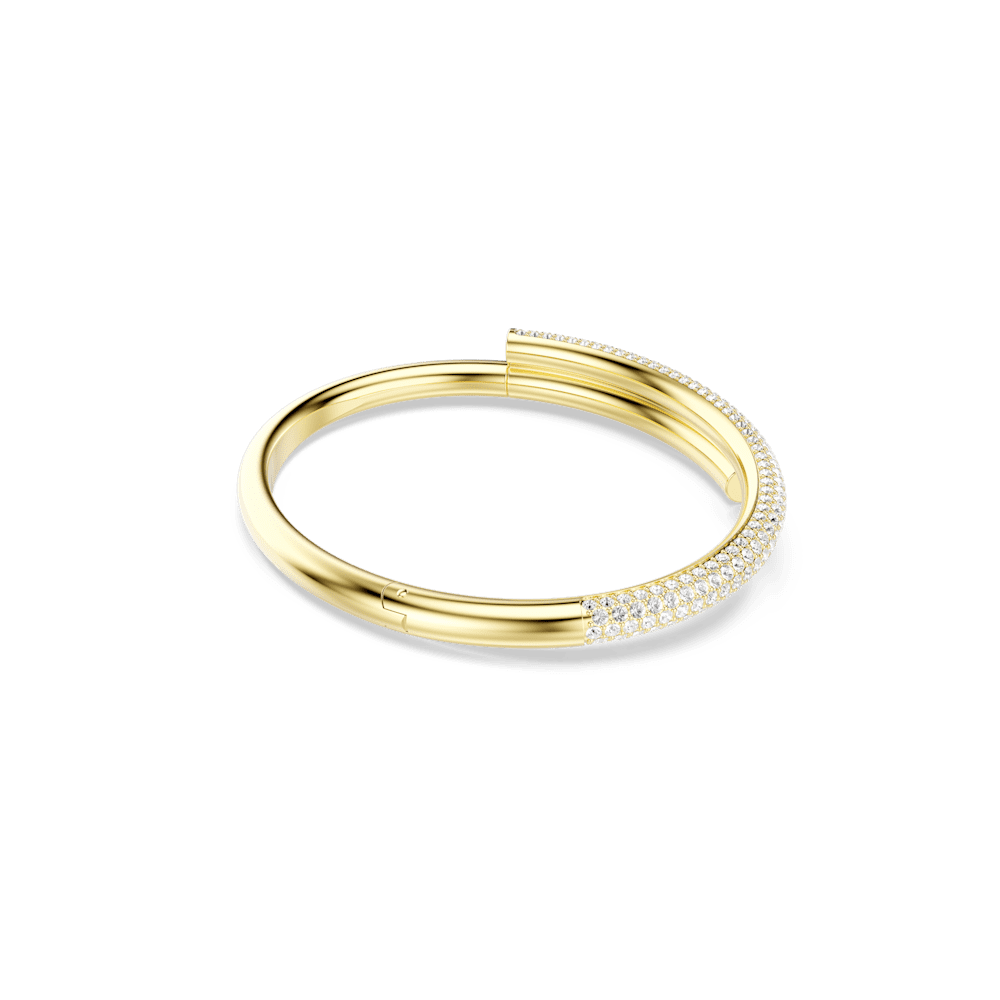 Bracciale Rigido Swarovski Dextera Chiusura magnetica Bianco Finitura oro 18 Kt