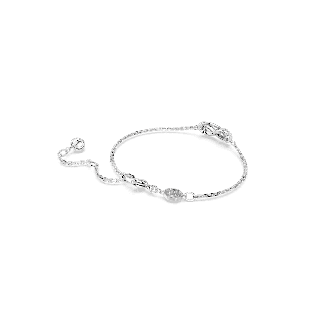 Braccialetto Swarovski Hyperbola, Infinito, Bianco, Placcato rodio