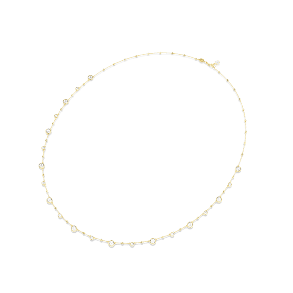 Collana Swarovski Imber, Taglio Round, Bianca, Finitura oro 18K