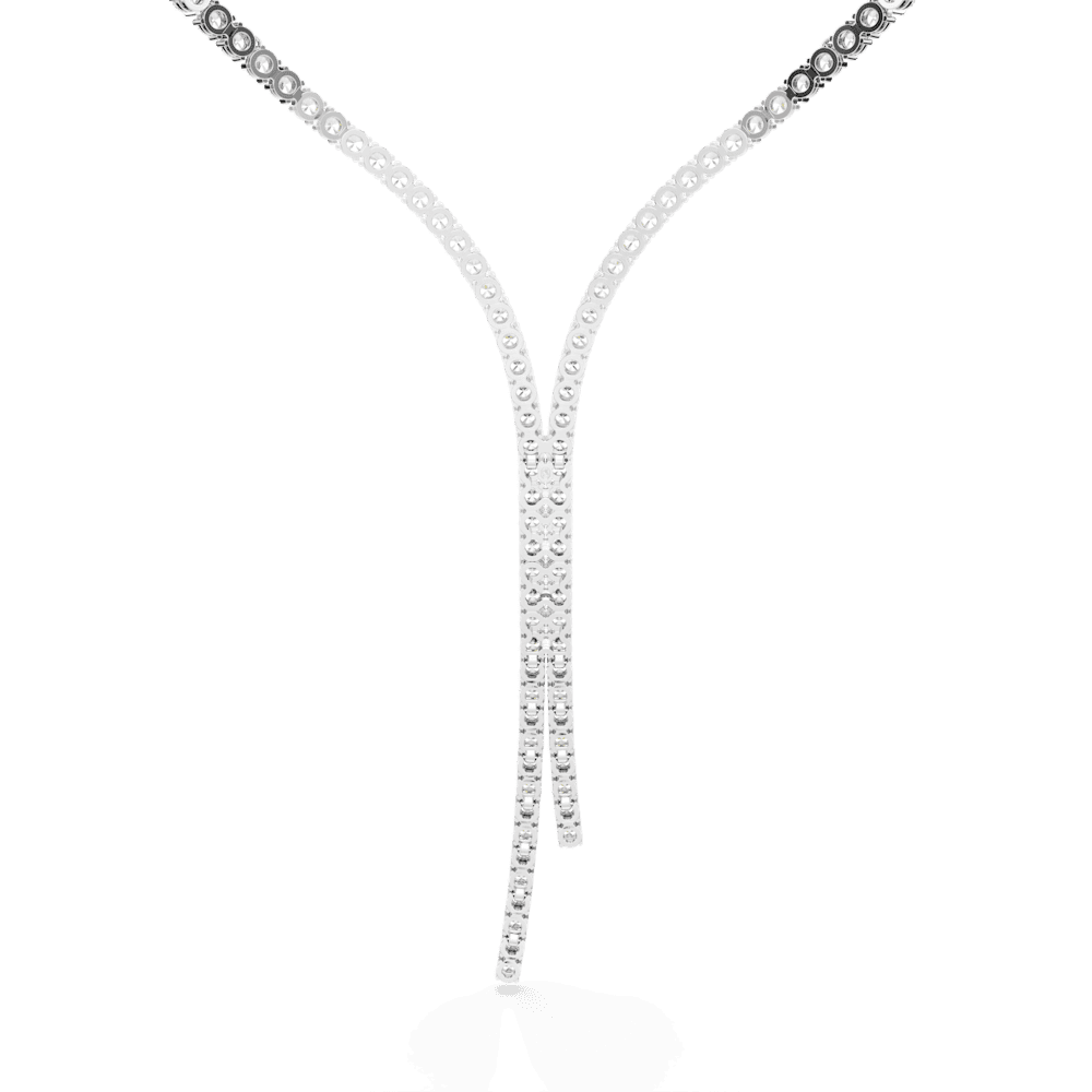 Collana a Y Swarovski Matrix, Taglio Round, Bianco, Placcato rodio