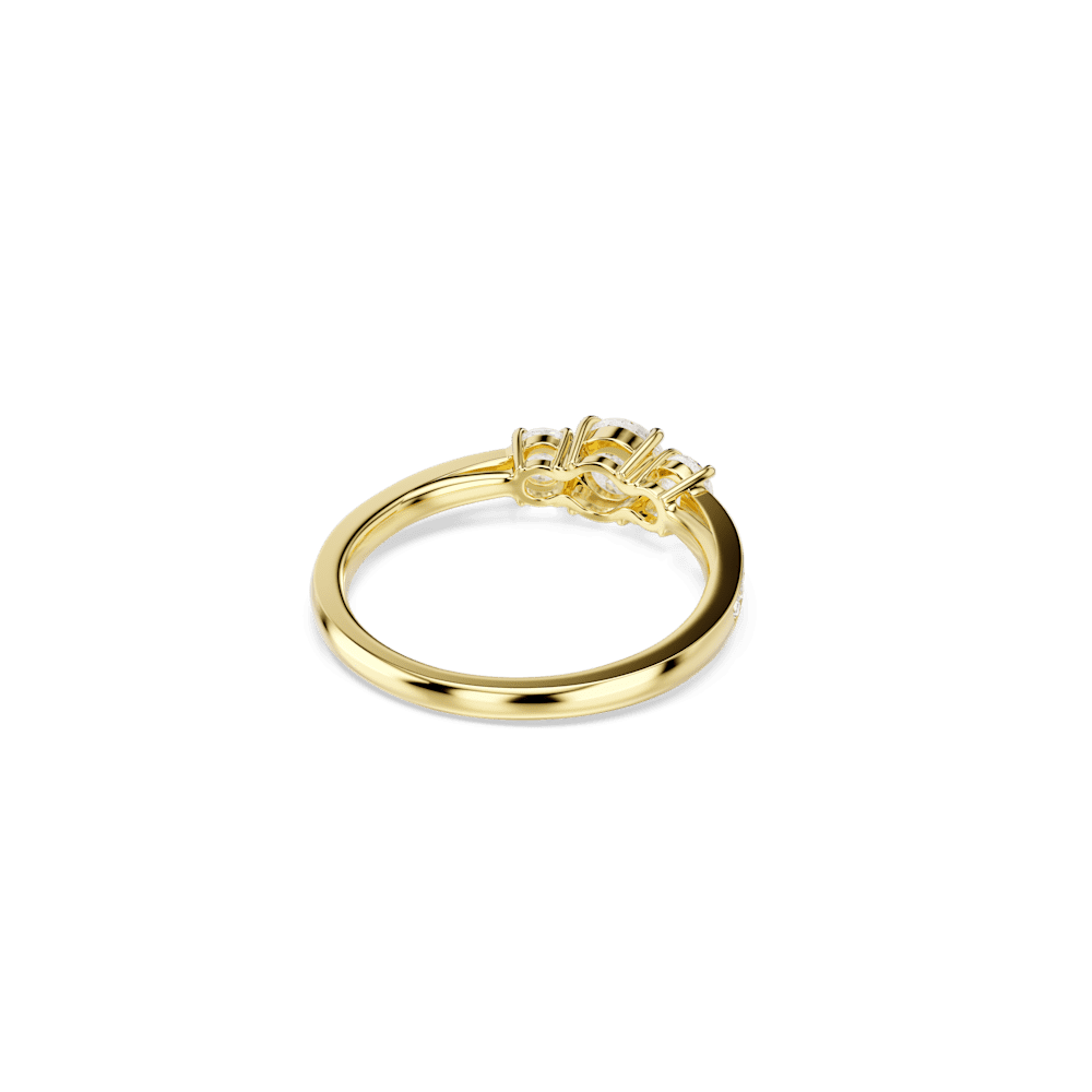 Anello Swarovski Stilla Attract, Taglio Round, Bianco, Finitura oro 18K - Misura 52
