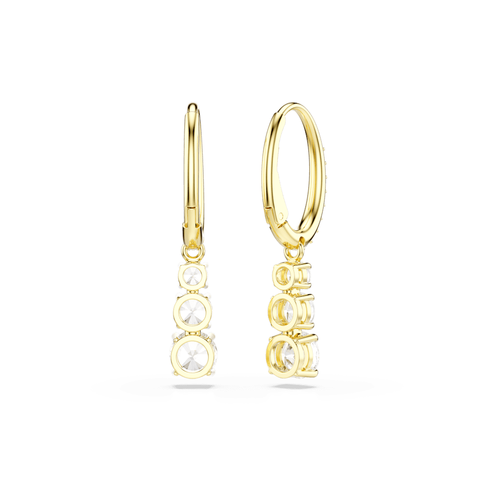Orecchini a Cerchio Swarovski Stilla Attract Taglio Round Bianchi Finitura oro 18 Kt