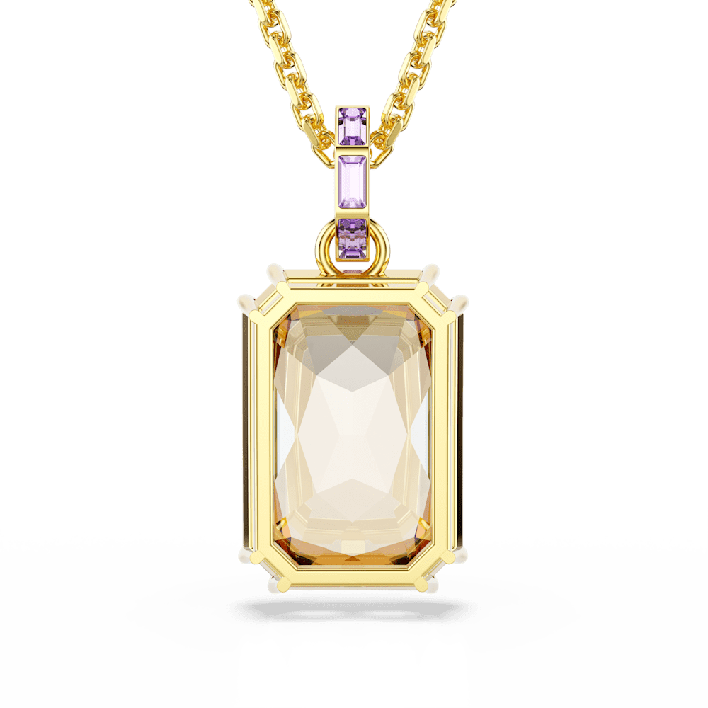 Collana con Pendente Swarovski Millenia Taglio ottagonale Caramello Finitura oro 18 Kt