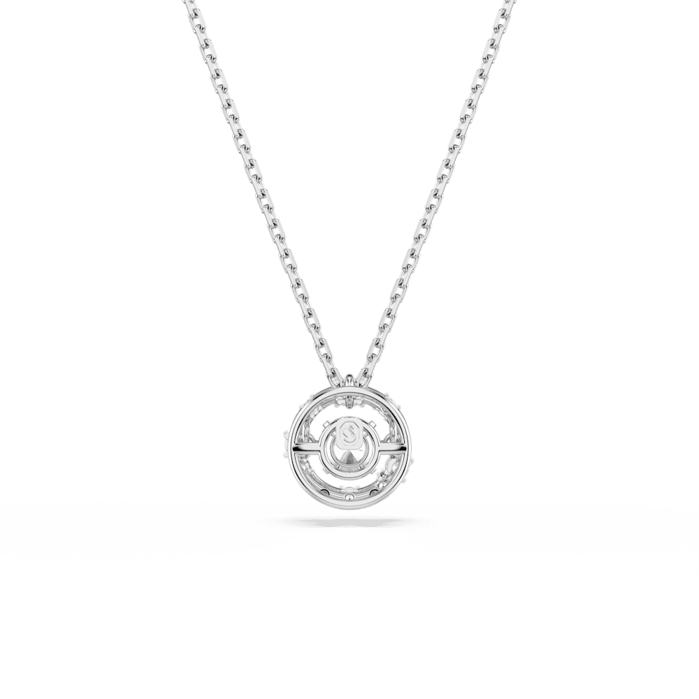 Collana Swarovski Constella, Taglio Round, Dancing stone, Bianco, Placcato rodio
