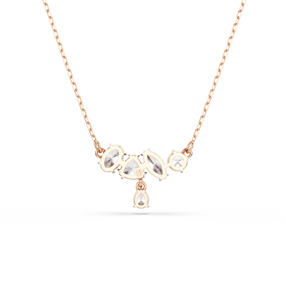 Collana Swarovski Mesmera Taglio misto Bianca Finitura Oro Rosa 18 Kt