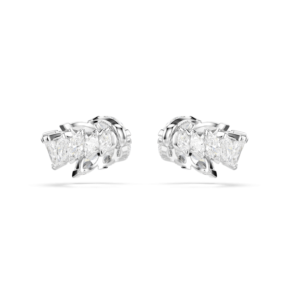 Orecchini ear cuff Swarovski Mesmera Taglio Marquise Bianchi Placcati Rodio
