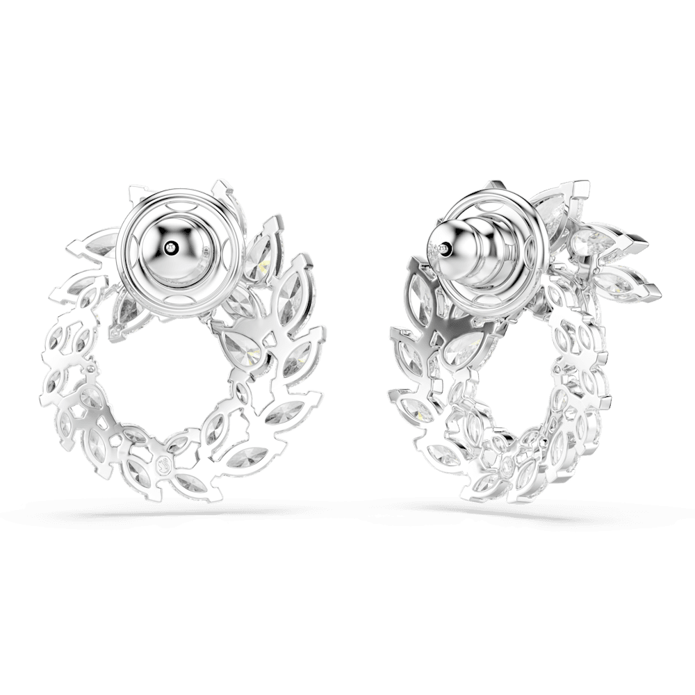 Orecchini a cerchio Swarovski Mesmera, Taglio Marquise, Bianchi, Placcato rodio