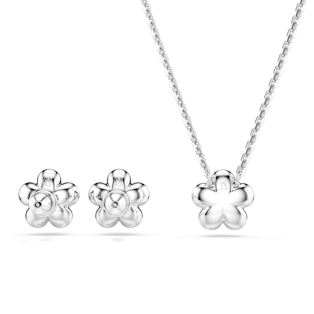 Set Ariana Grande x Swarovski Crystal Pearl Taglio Round Fiore, Bianco Placcato rodio