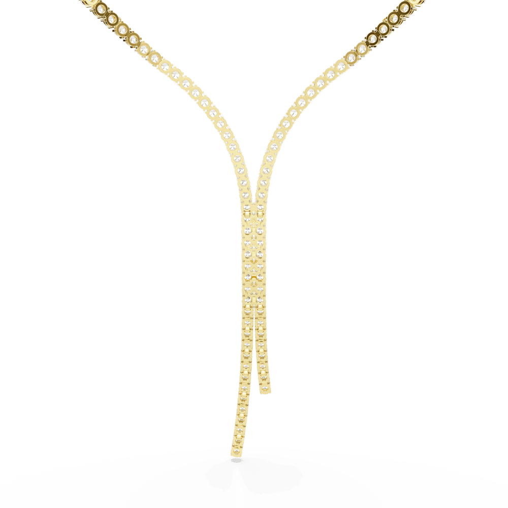 Collana a Y Swarovski Matrix Taglio Round Bianco Finitura oro 18 Kt