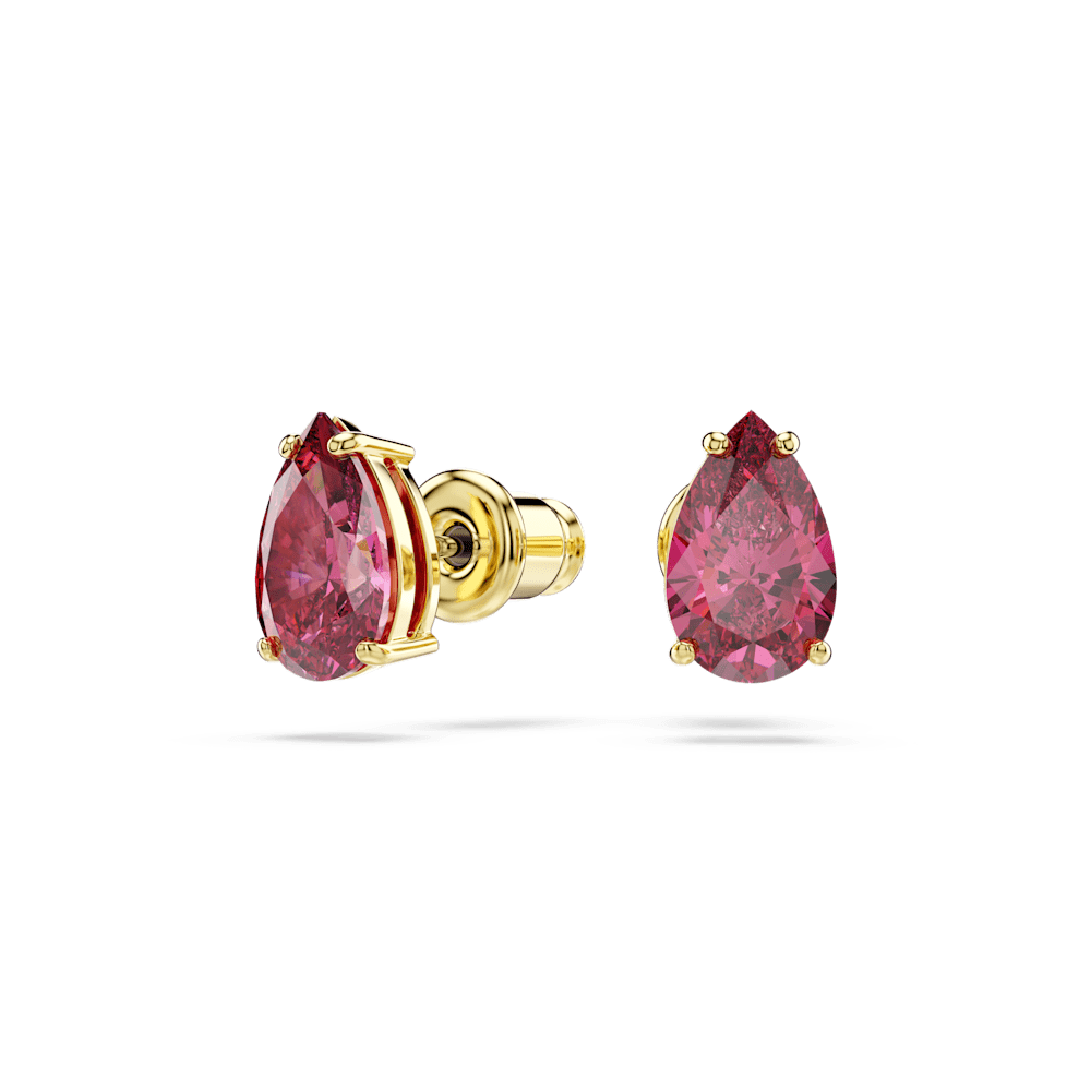 Set Collana + Orecchini Swarovski Sublima, Taglio Pear, Rosso, Finitura oro 18K