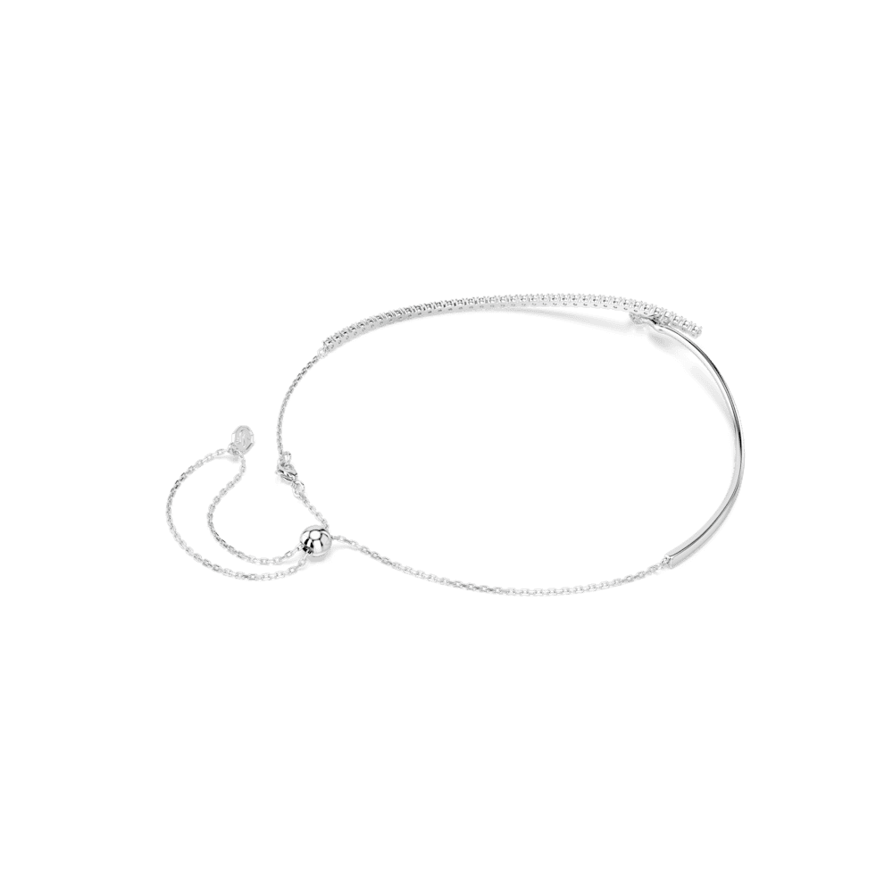 Collana Swarovski Matrix Taglio Round Bianca Placcata Rodio