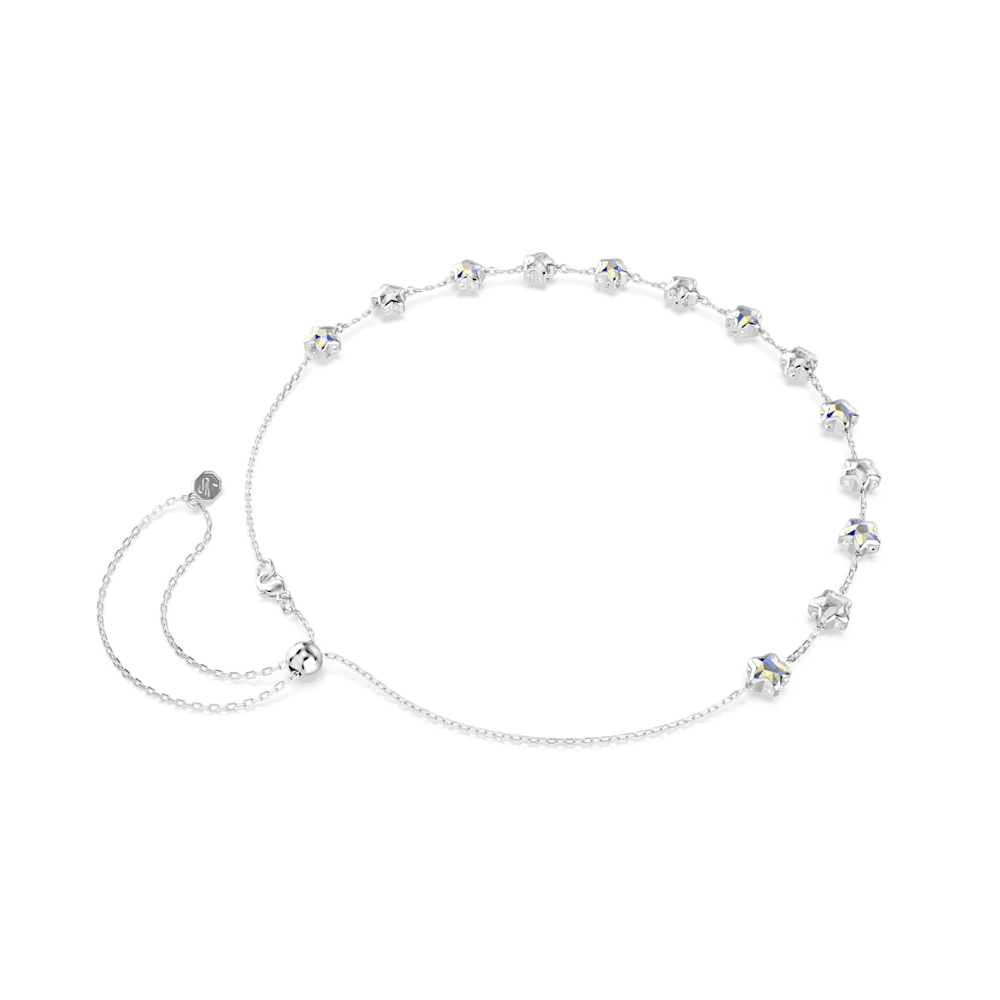 Collana Swarovski Chroma, Taglio misto, Stella, Bianca, Placcato rodio