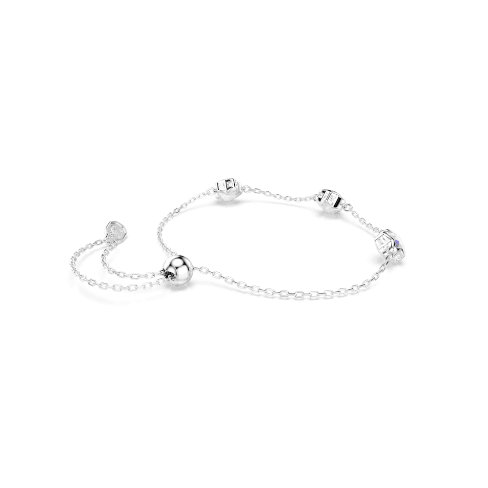 Braccialetto Swarovski Chroma, Stella, Bianco, Placcato rodio