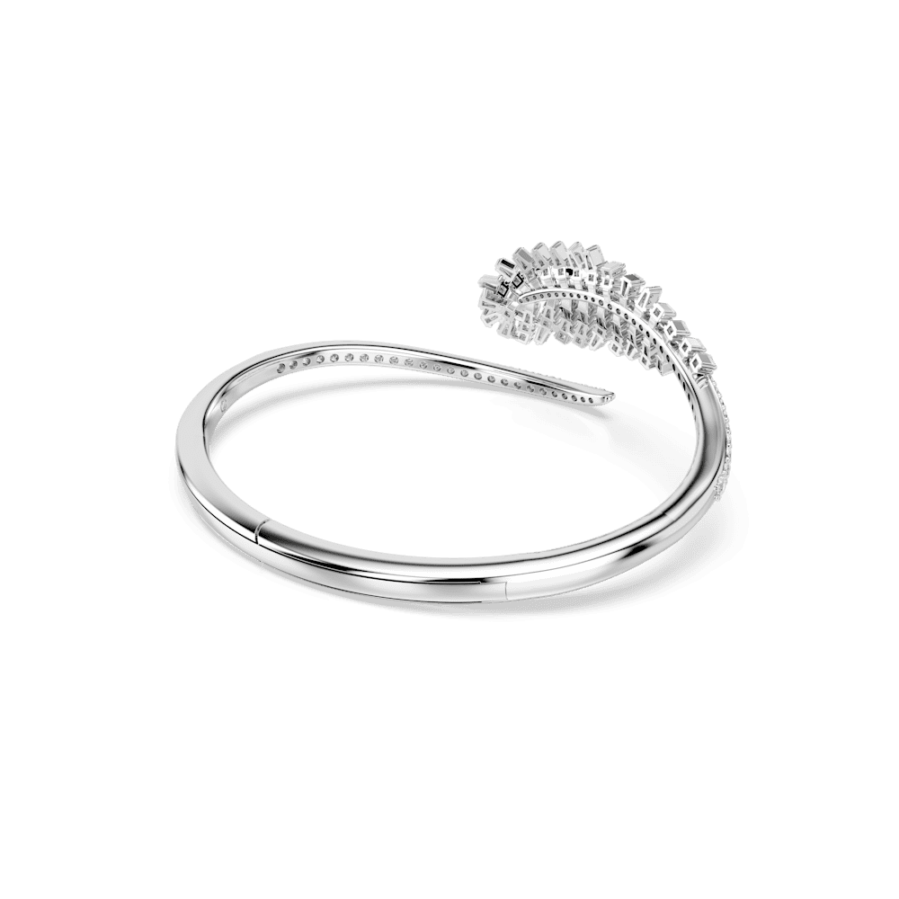 Bracciale Rigido Swarovski Vienna Taglio misto Piuma Bianco Placcato Rodio M