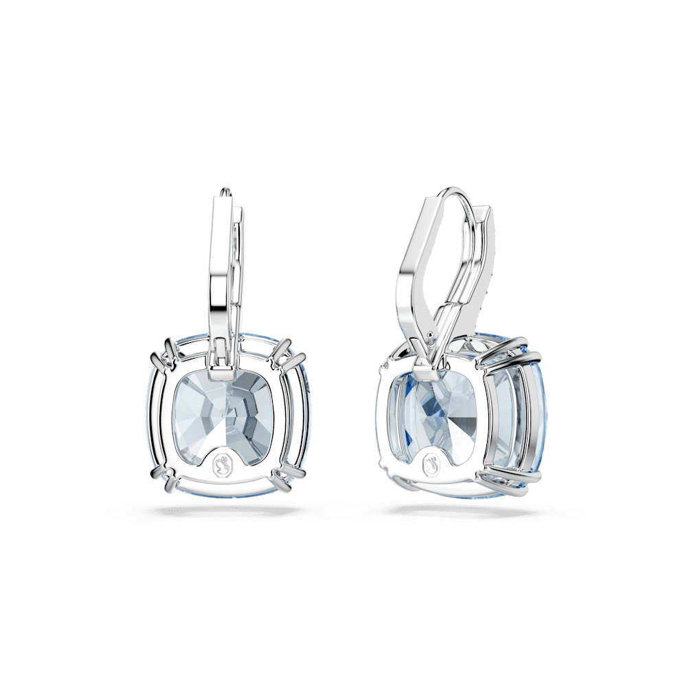 Orecchini Pendenti Swarovski Millenia Taglio Cushion Blu Placcato rodio