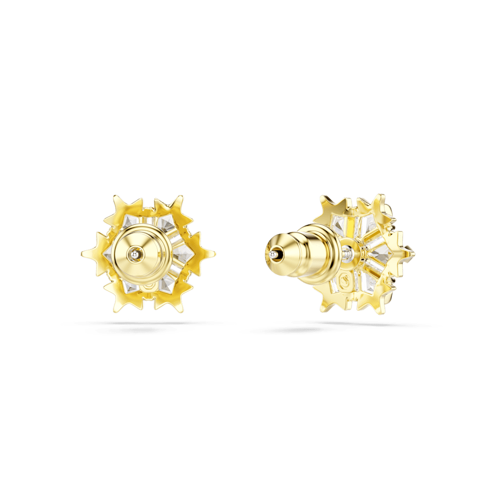 Orecchini Lobo Swarovski Magic, Taglio misto, Fiocco Di Neve, Bianchi, Finitura oro 18K