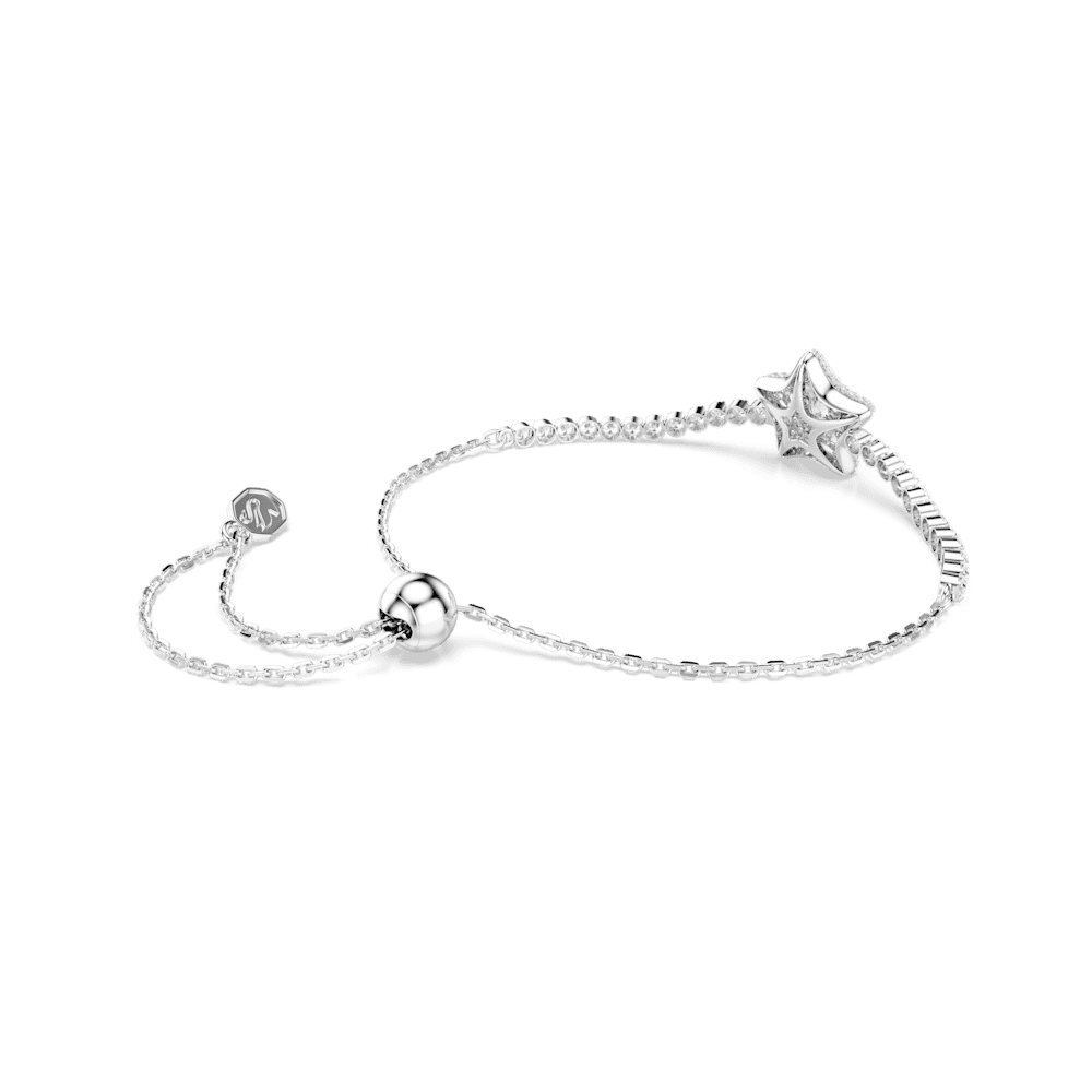 Braccialetto Swarovski Sublima, Taglio Round, Stella, Bianco, Placcato rodio