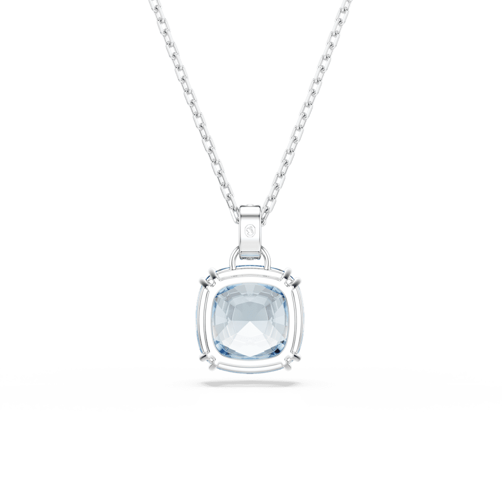 Collana con Pendente Swarovski Millenia Taglio Cushion Blu Placcato Rodio
