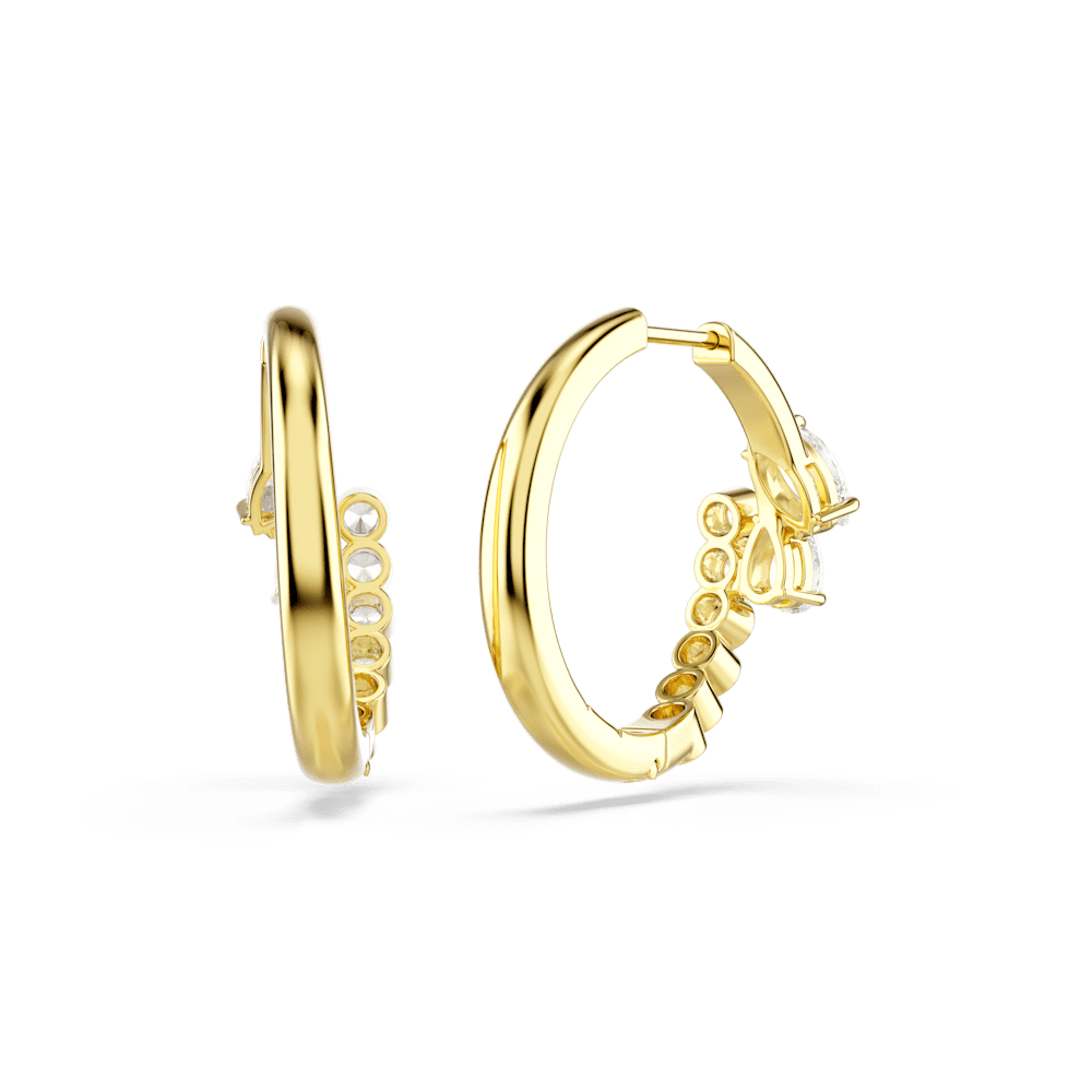 Orecchini a Cerchio Swarovski Mesmera Taglio misto Bianchi Finitura oro 18 Kt