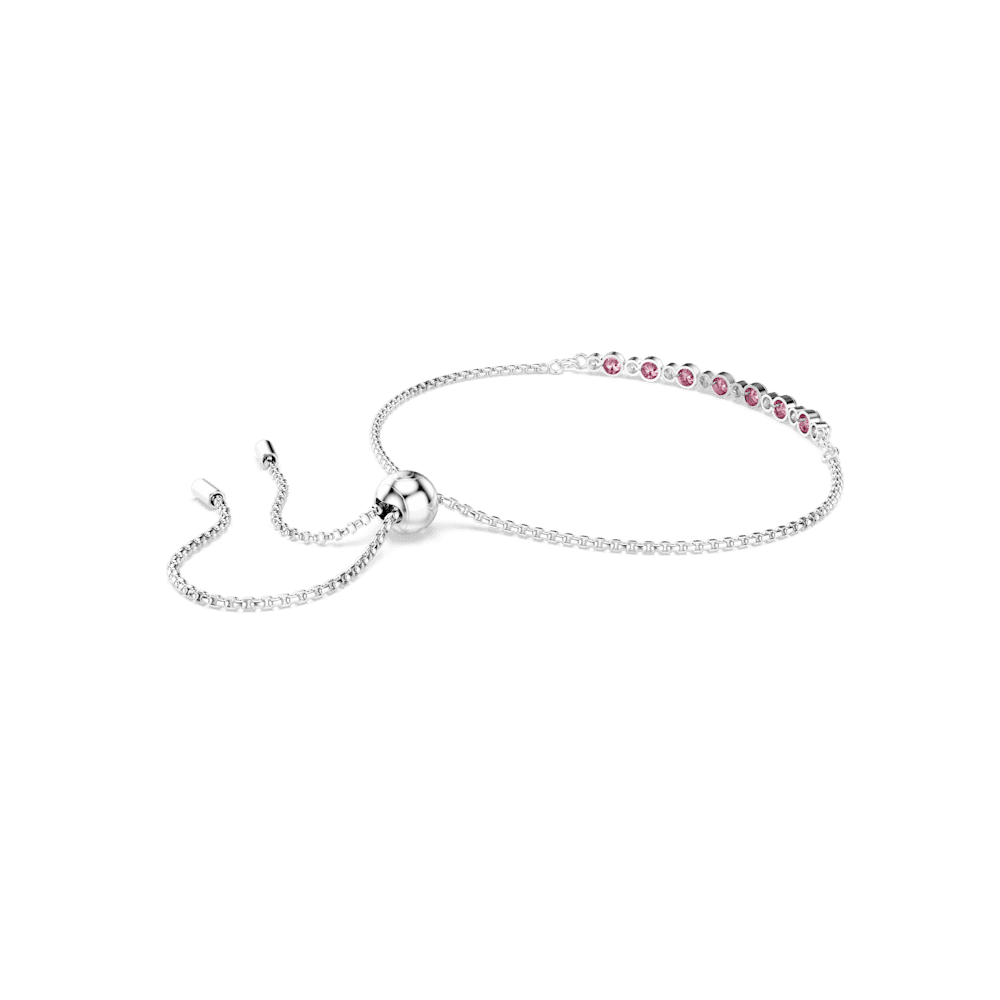 Braccialetto Swarovski Matrix, Taglio Round, Rosa, Placcato rodio