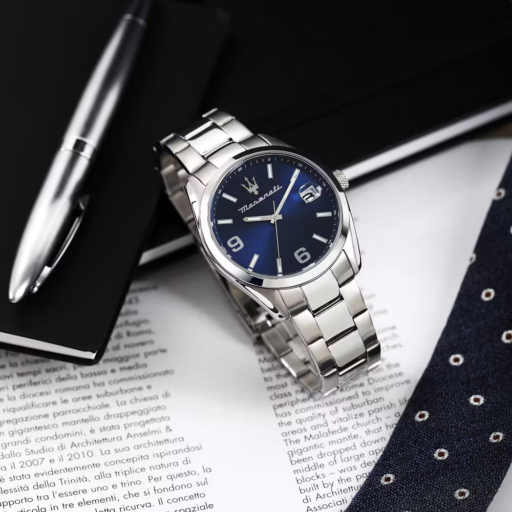 Orologio Maserati Attrazione 43 Mm Acciaio Braccialato Blu