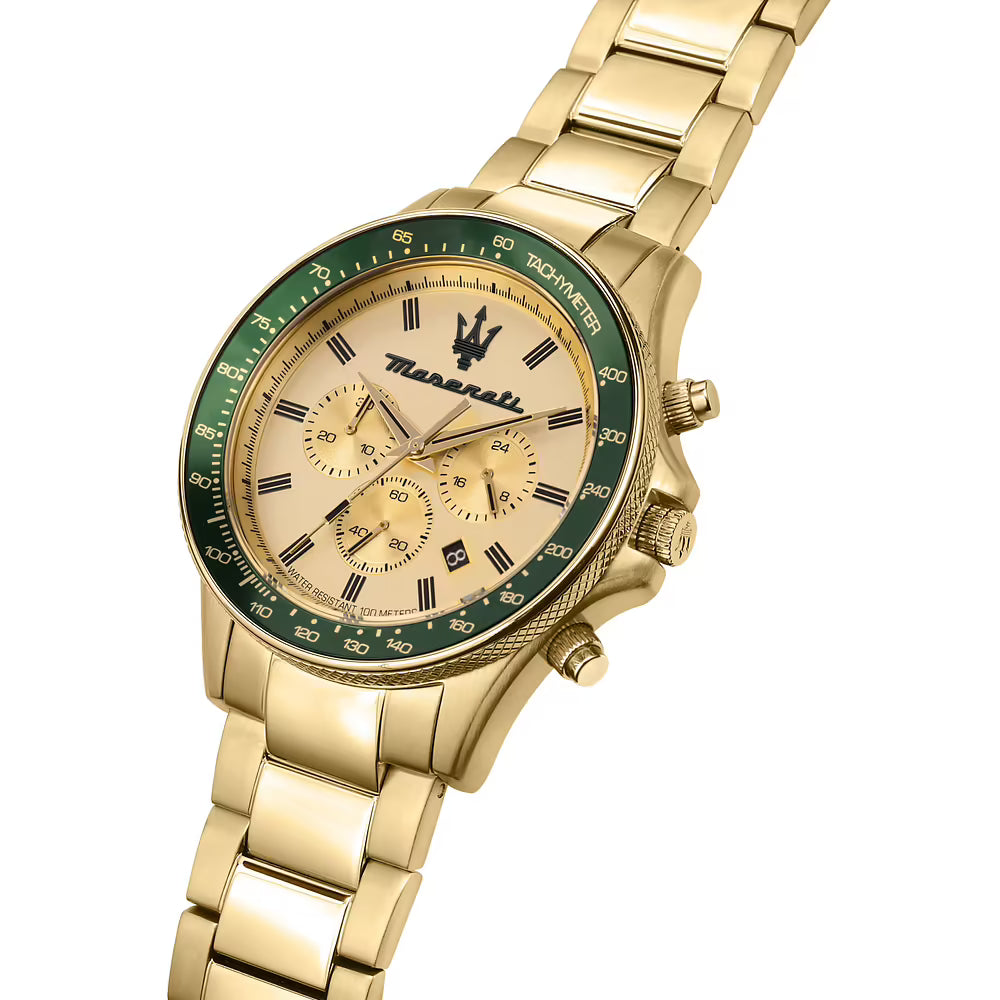 Orologio Maserati Time Sfida Chrono 44 mm Pvd Oro Braccialato
