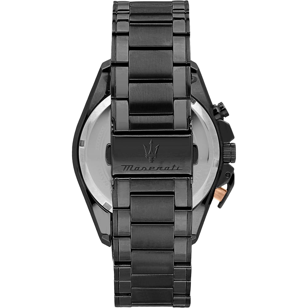 Orologio Maserati Time Traguardo Chrono 45 mm Pvd Nero Braccialato