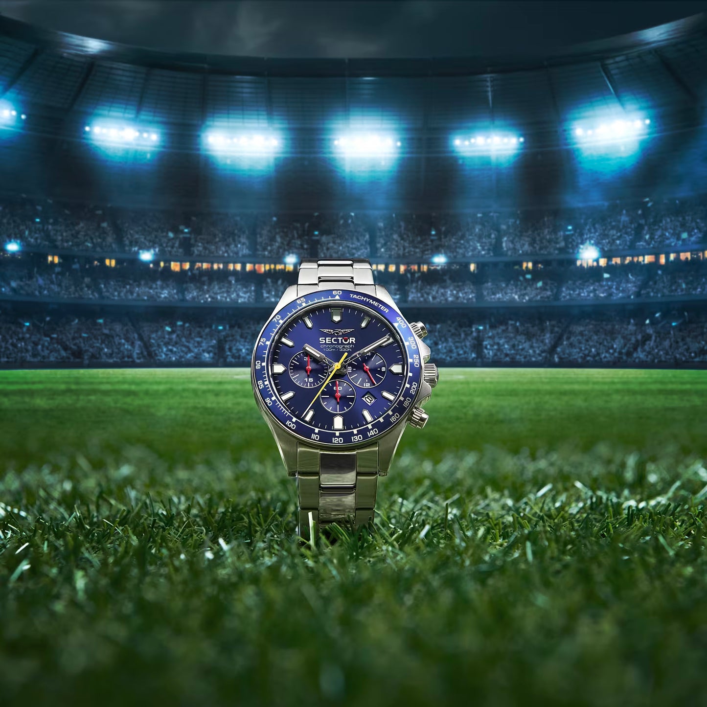 Orologio Sector 230 43 Mm Chrono Acciaio Braccialato Quadrante Blu