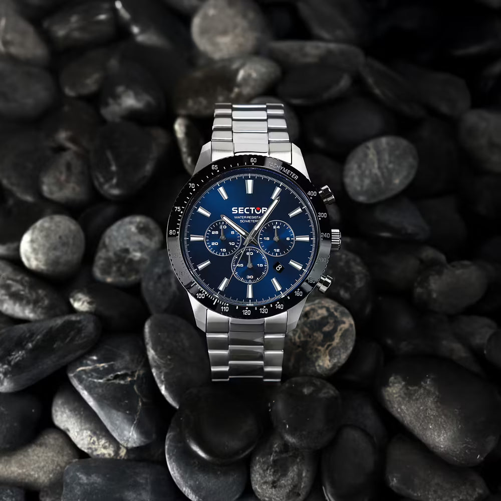 Orologio Sector 270 Chrono 45 Mm Acciaio Braccialato Blu
