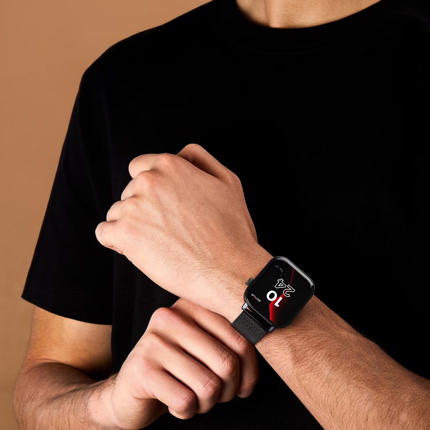Orologio Smartwatch Sector S-07 Smart Digital Braccialato Maglia Milanese Pvd Nero