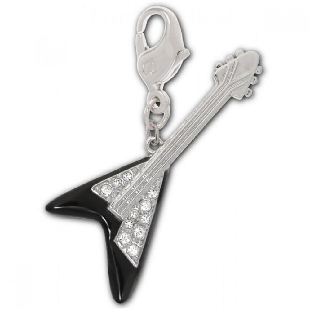 Charms Swarovski Black Guitar Charm