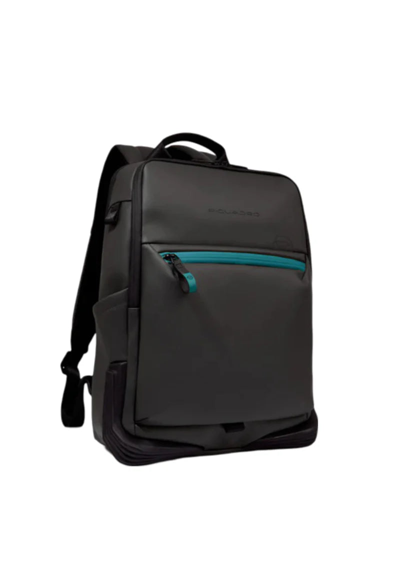 Zaino Piquadro C20W Uomo Medio Porta Pc Ipad Due Scomparti Tessuto Carbon Neutral Nero