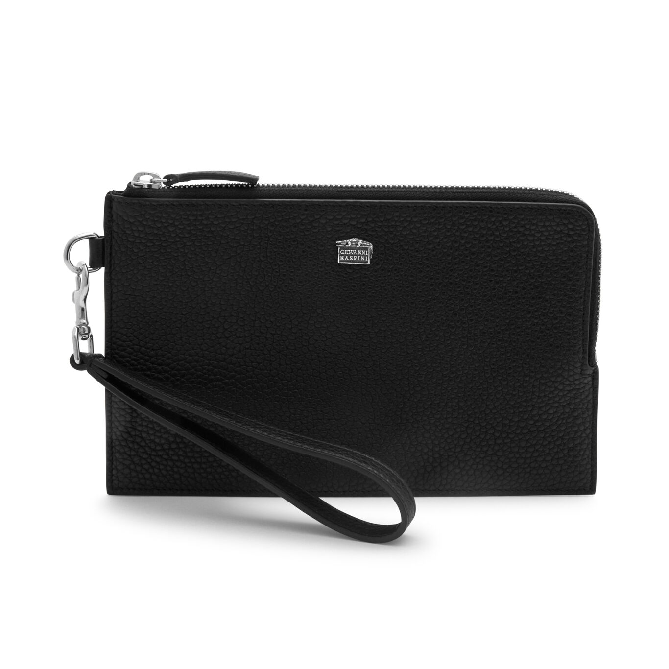 Portadocumenti Giovanni Raspini Pouch Pelle Goffrata Nero