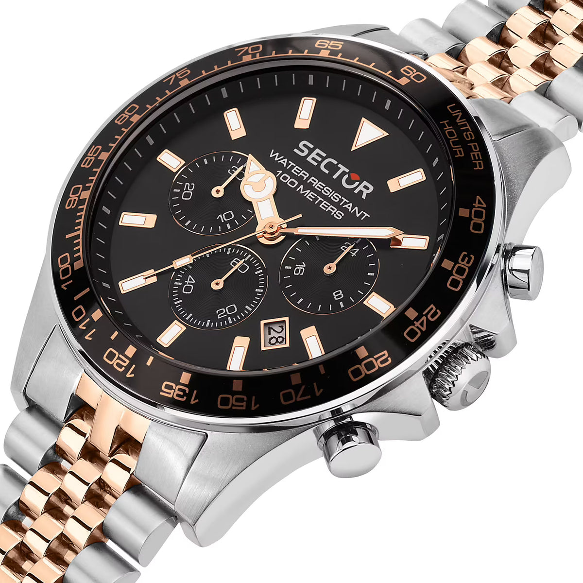 Orologio Sector 230 Chrono 43 Mm Acciaio Braccialato Acciaio/Pvd Oro Rosa