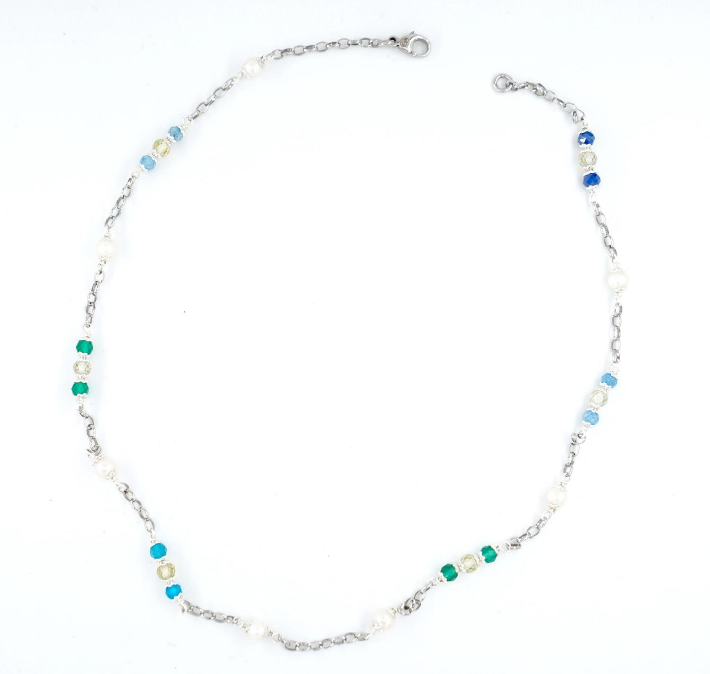 Collana Gerardo Sacco Argento Perle Cristallo Multicolor