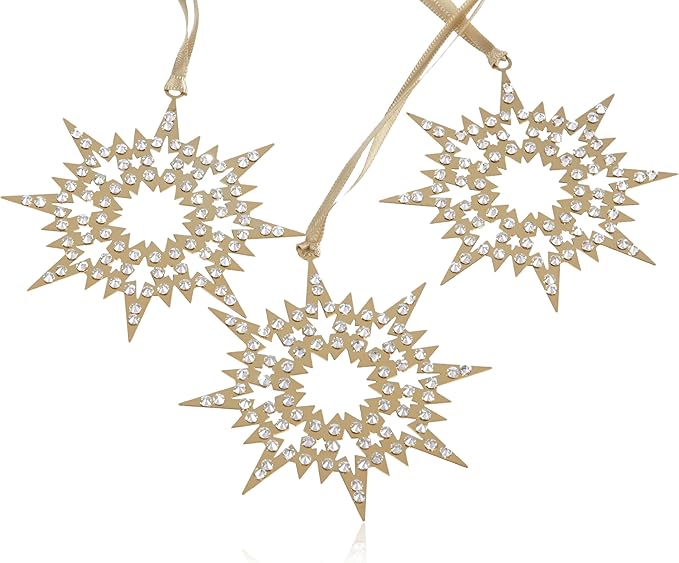 Decorazioni Natalizie Swarovski Crystal Pixel Star Ornament Set 3 pz