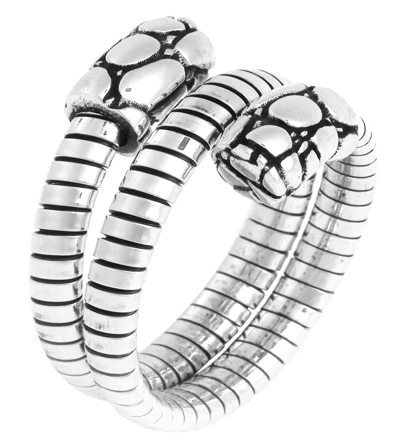 Anello Giovanni Raspini Croco Tubogas Doppio Argento 925 - Misura 14