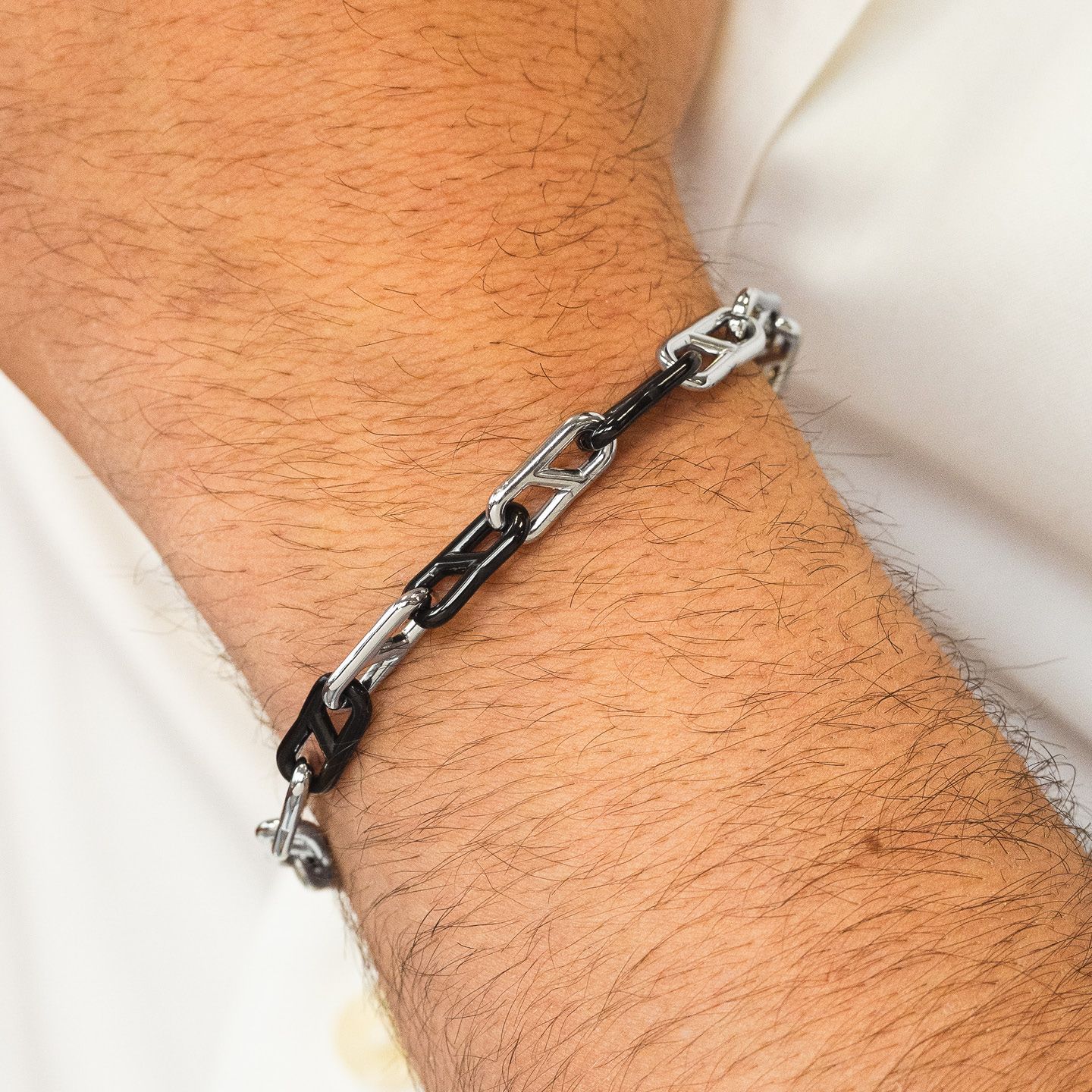 Bracciale Boccadamo Man Acciaio Pvd Nero Catena Maglia D'Ancora