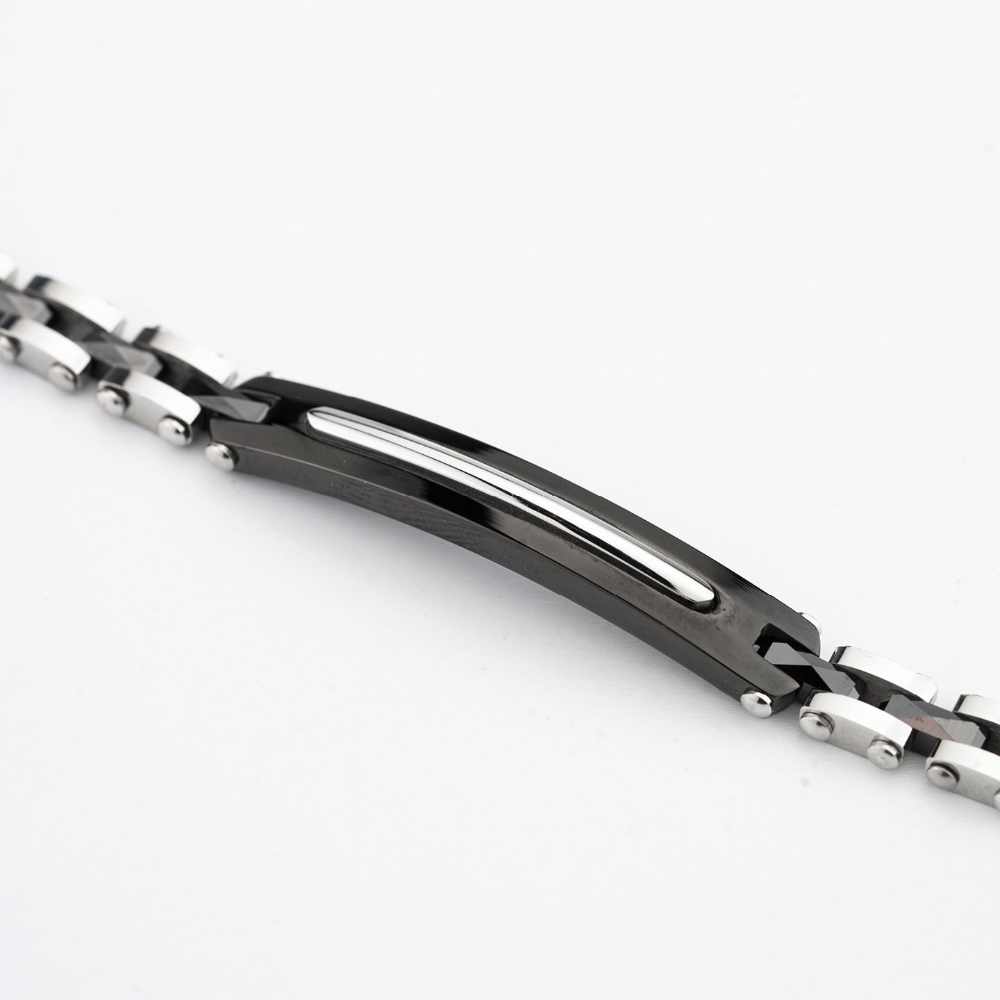 Bracciale Boccadamo Man Acciaio Pvd Nero Piastrina Centrale