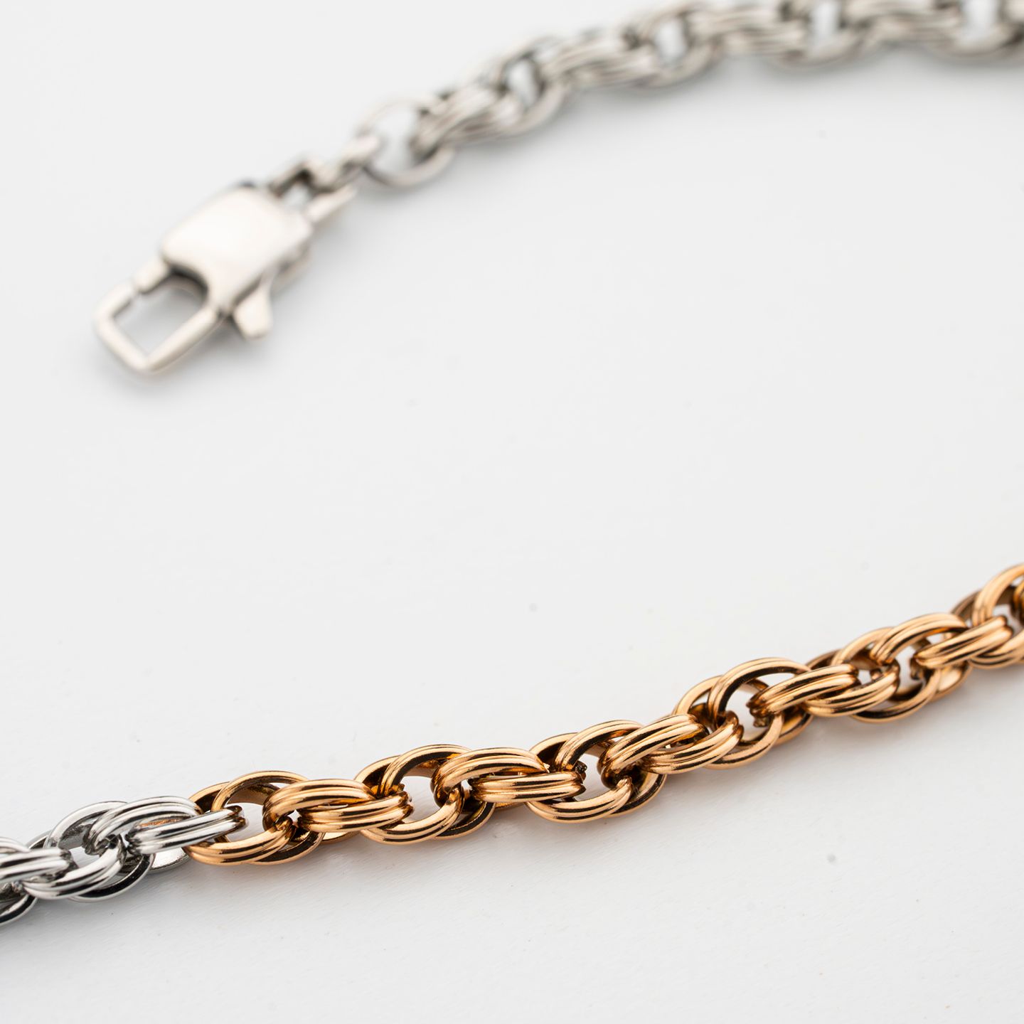 Bracciale Boccadamo Man Maglia Torchon Acciaio Pvd Oro Rosa