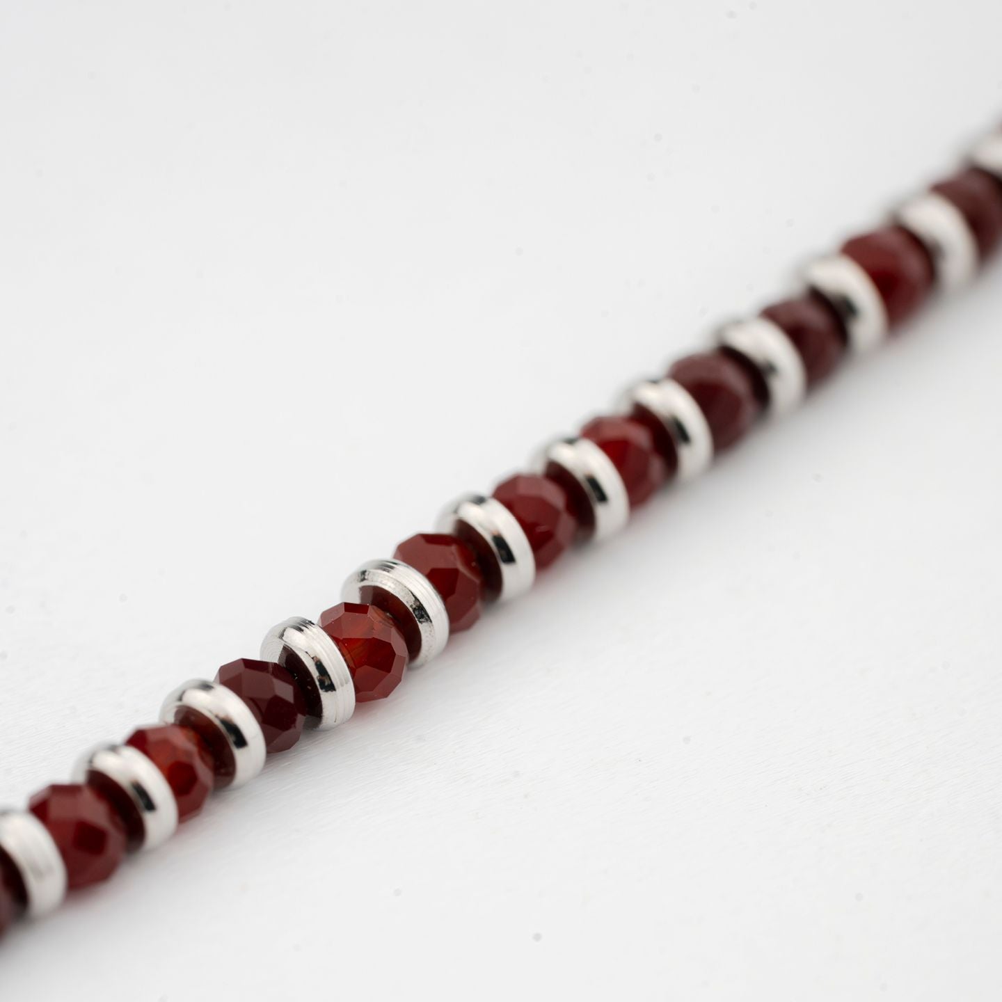 Bracciale Boccadamo Man Acciaio Sferette Ematite Rossa