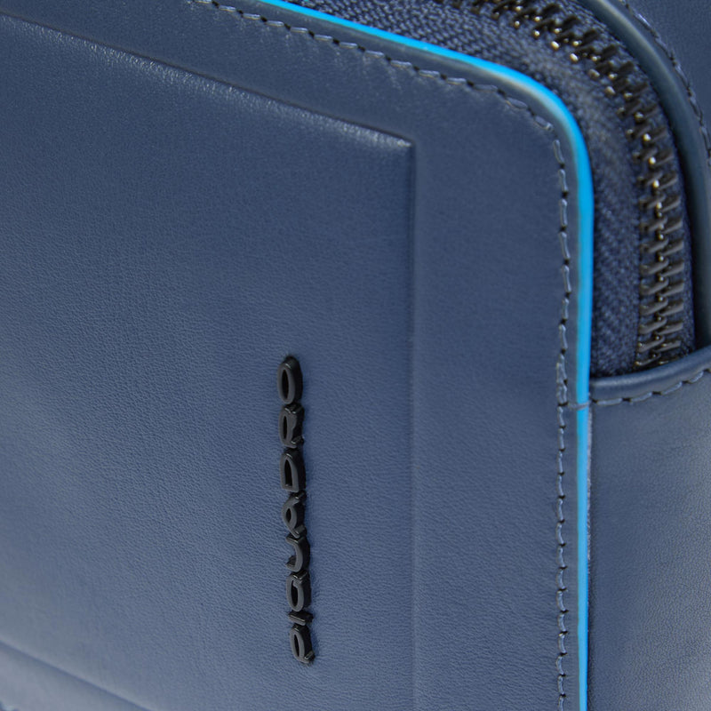 Pochette Piquadro Uomo Due Scomparti Polsiera Pelle Blu