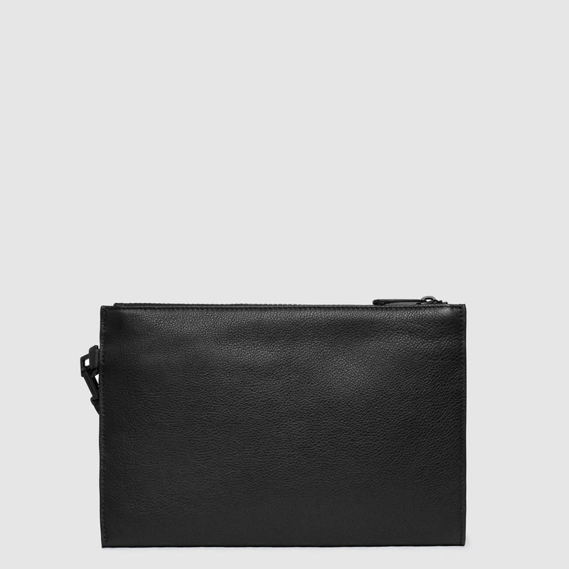 Pochette Piatta Piquadro Uomo Porta Ipad Mini Polsiera Pelle Nera