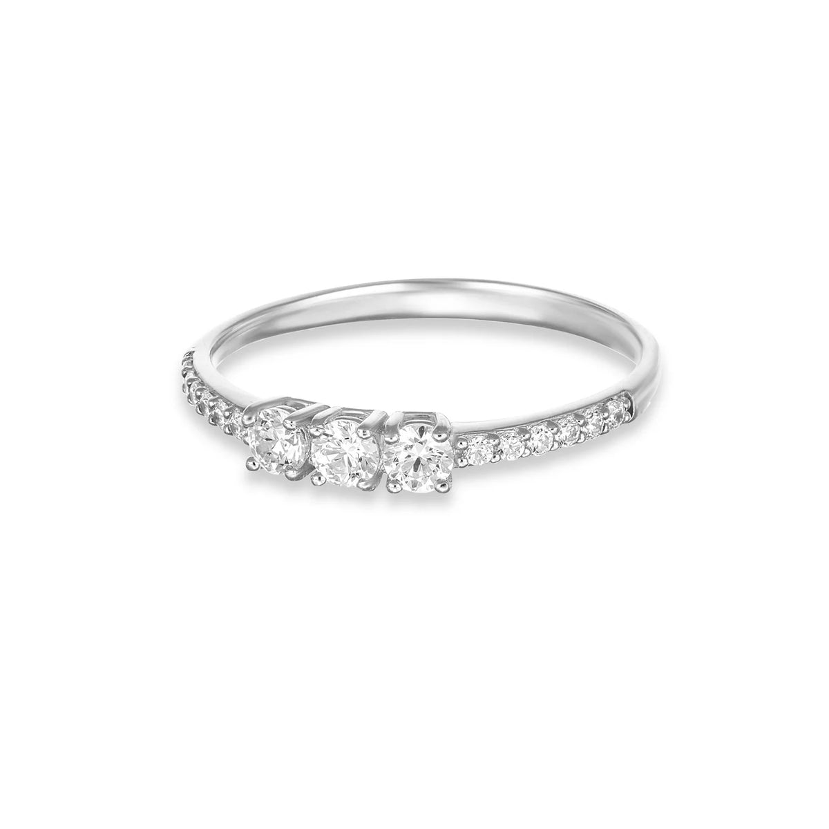 Anello Dana Endless Love Oro Bianco 9 Kt trilogy Con Zirconi Anche Sulla Verga - Misura 16