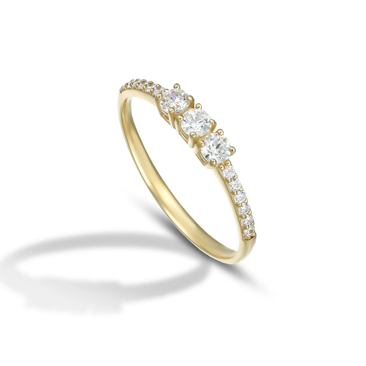 Anello Dana Endless Love Oro Giallo 9 Kt trilogy Con Zirconi Anche Sulla Verga - Misura 14