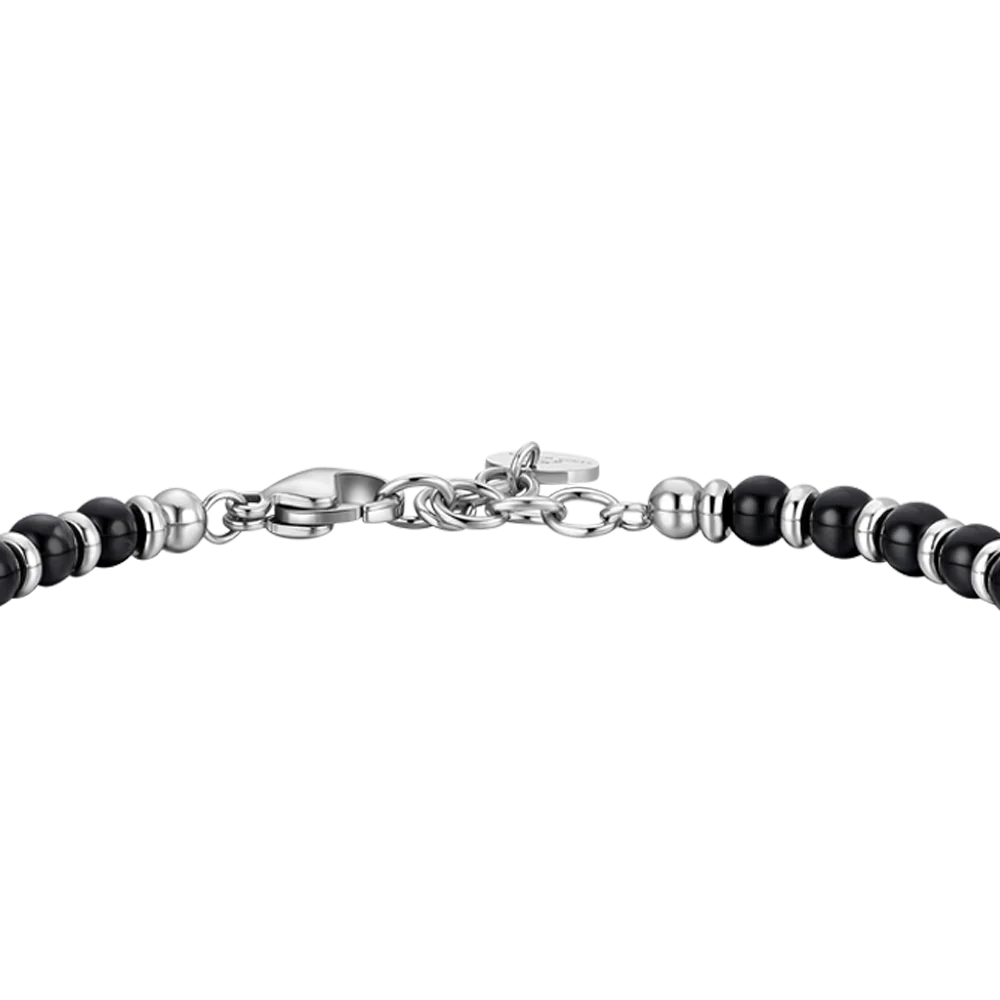 Bracciale Uomo Luca Barra Acciaio Elementi Effetto Vintage e Sfere