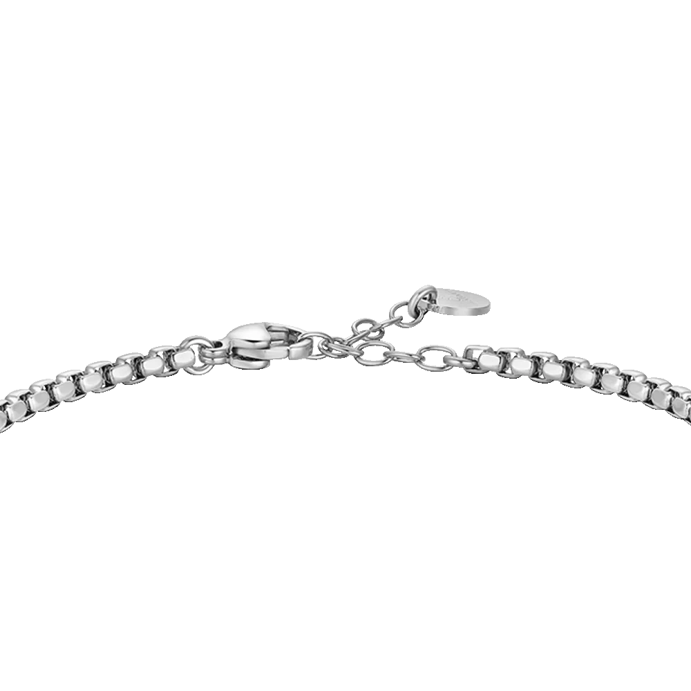 Bracciale Uomo Luca Barra Acciaio Centrale Cristalli E Simbolo Infinito Pvd Oro