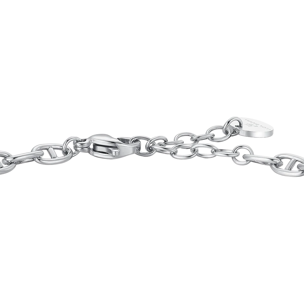Bracciale Uomo Luca Barra Uomo In Acciaio Maglia Marinara Con 4 Maglie Pvd Nero