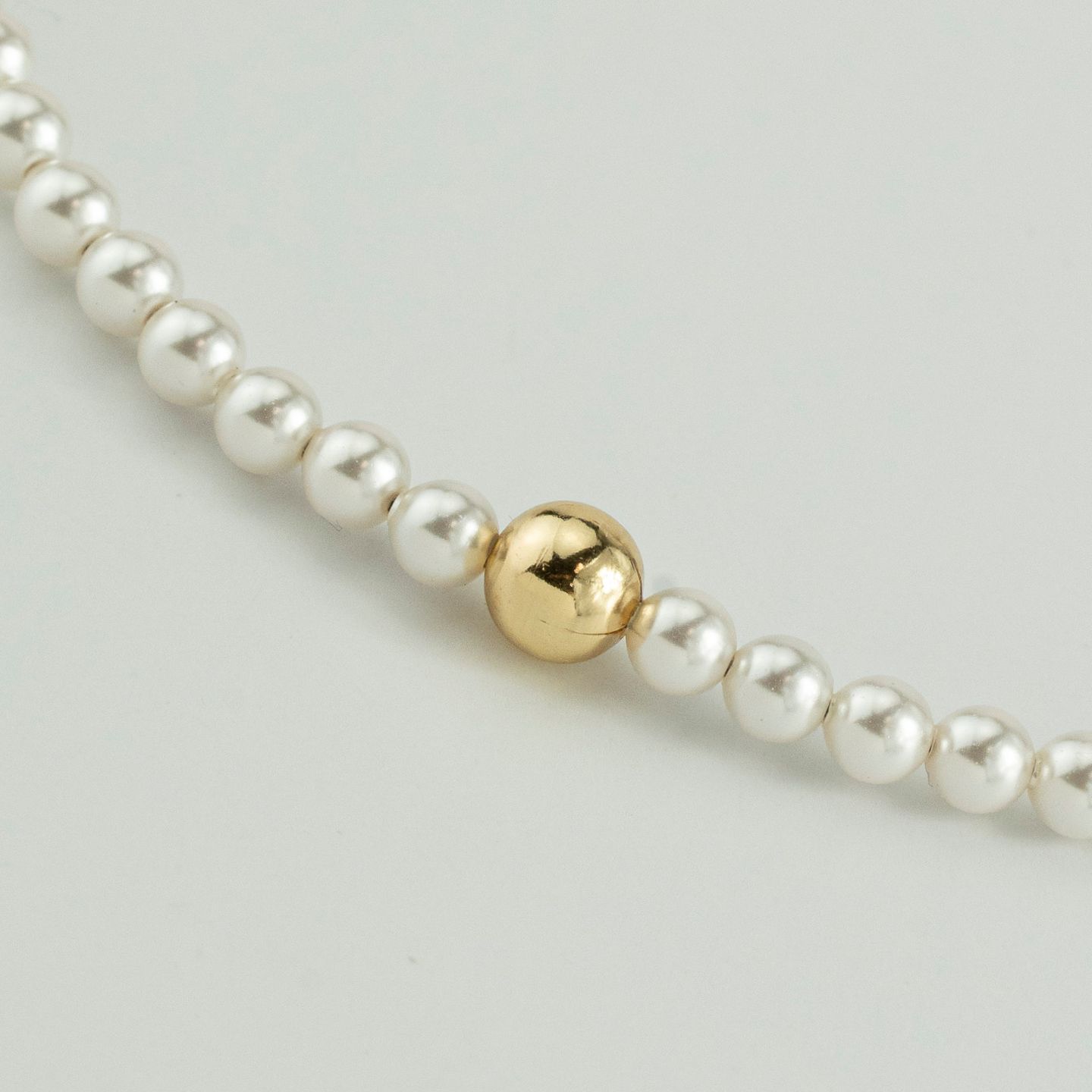 Bracciale Boccadamo Perla Filo Perle Piccole Chiusura e Boule Argento Dorato